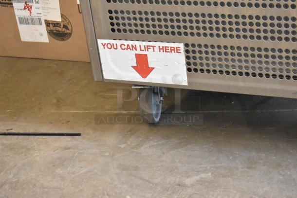 2023 Desmon GBF-15+ETL stainless steel blast chiller with 4 probes, 220V, 3 phase. "You can lift here" sign on caster.