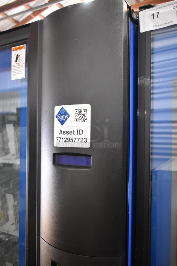 Crane 5800-4 metal commercial beverage vending machine with bill acceptor, 115 volts, 1 phase, asset ID 7712957723.