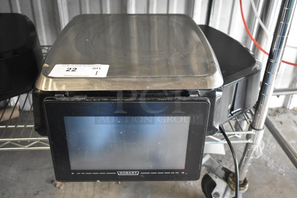 2016 Hobart HTi-7LH commercial countertop scale, tested and working, 120/208-240V, 1 phase, with touchscreen display.