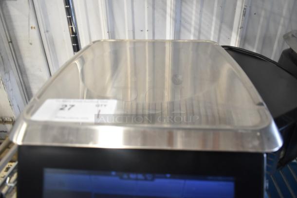 2017 Hobart HTi-7LH26 countertop scale, tested and working; stainless steel platform, label visible.