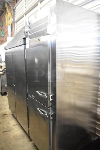 Traulsen ALT132WUT-HHS commercial freezer, stainless steel, two half-size doors, 115 volts, 1 phase, used condition.