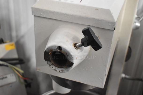 Univex M30 30-quart dough mixer, visible surface wear, with mixing bowl and whisk attachment, 115V, 1 phase.