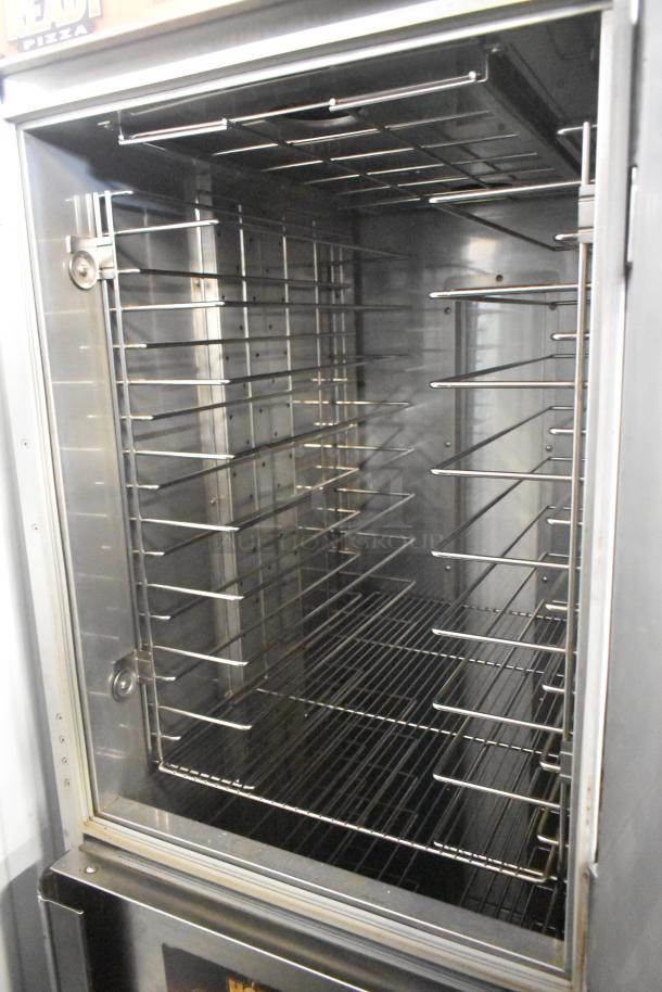 CresCor H138NPS36CLCMQRL full-size insulated hot food holding cabinet warmer, on commercial casters, 120V, 1 phase.