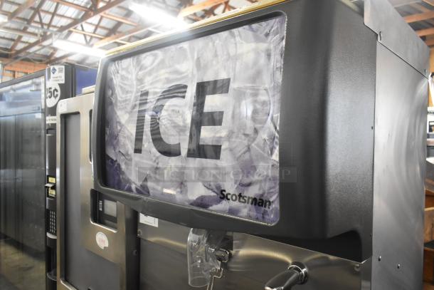 Scotsman ID250B-1A commercial ice machine dispenser, countertop model, 115V, 1 phase, features "ICE" display, in good condition.