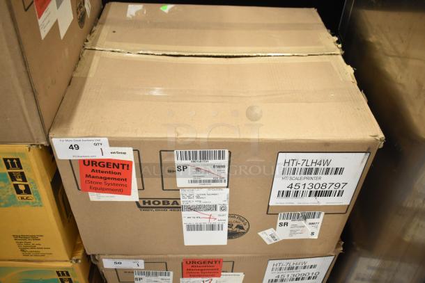 2016 Hobart HTi-7LH metal commercial food scale, 120/208-240V, 1 phase, tested working, in original packaging.