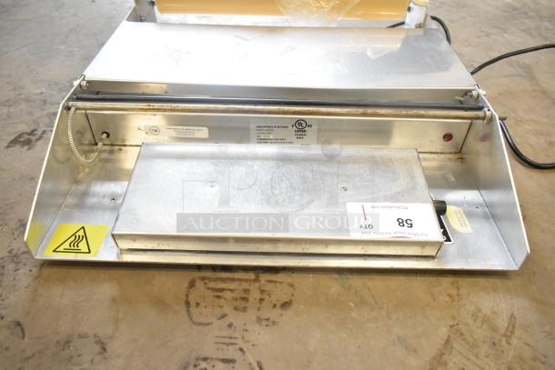 Countertop Wrapping Station, model 5000156, 115V, 1 phase. Features metal construction with visible utility labels and markings.
