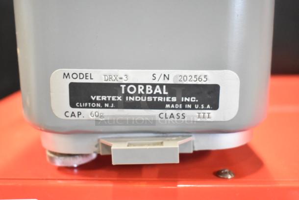 Torbal DRX-3 Mechanical Bench Scale, 60g capacity, Vertex Industries label, made in USA, serial number 202565.