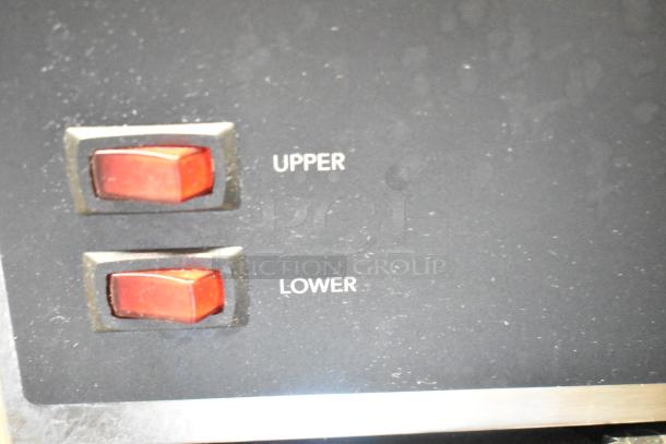 2022 Bunn VPR Coffee Machine controls; shows red "Upper" and "Lower" switches, indicating heating elements.
