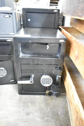 BRAND NEW SCRATCH AND DENT! 360 Office Furniture 14" x 14" x 20" Black Steel Depository Safe with Electronic Keypad Lock 911DS202