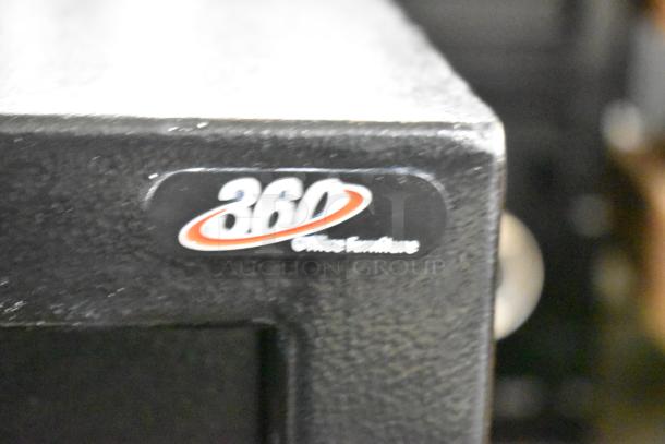 BRAND NEW SCRATCH AND DENT! Black steel depository safe by 360 Office Furniture, model 911DS202, with electronic keypad lock.