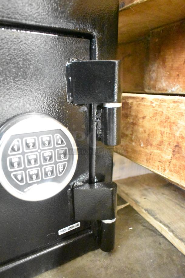 BRAND NEW SCRATCH AND DENT! 360 Office Furniture black steel depository safe with electronic keypad lock, model 911DS272.