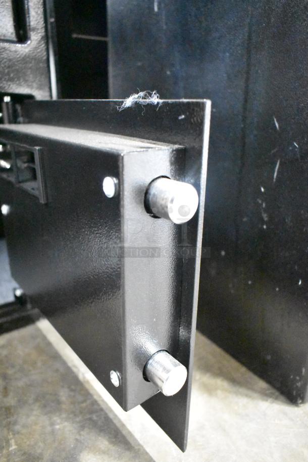 Brand new 360 Office Furniture depository safe, 13.5"x11.75"x18", black steel, electronic keypad lock, model 911DS181.