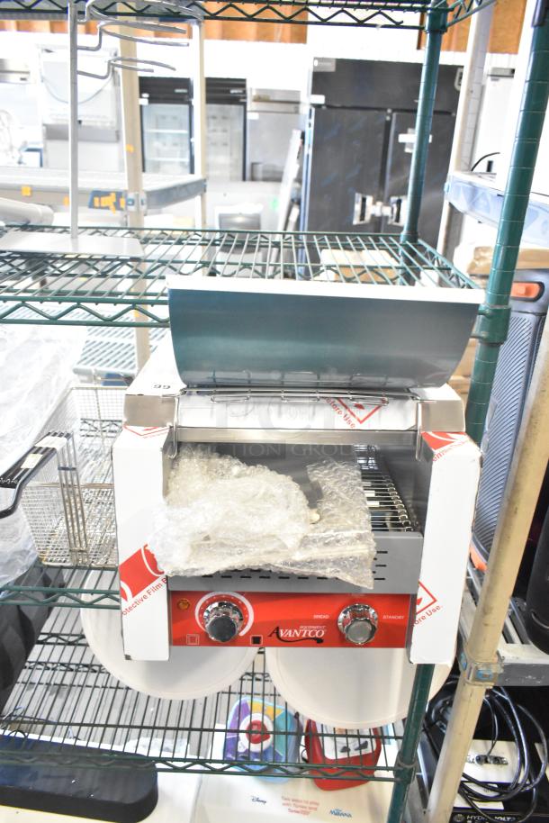 Brand new Avantco 184T140 10" conveyor toaster, small scratch, bubble wrap intact. 3" opening, 300 slices/hour, 120V.