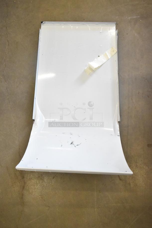 Avantco 184T140 commercial conveyor toaster, 10" wide, 3" opening, 300 slices/hour, white with minor scratches.