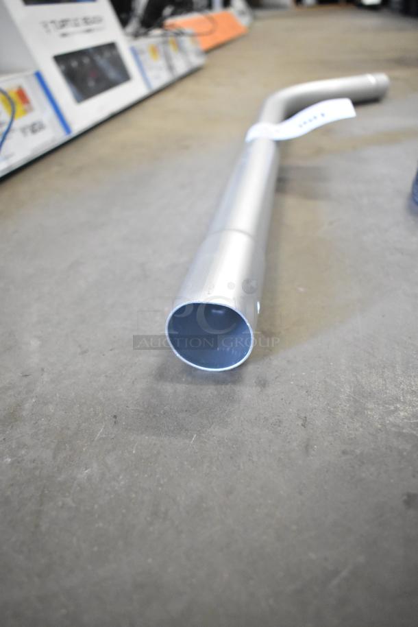 Auction lot with metal handle, possibly part of a larger system. Includes Motorola walkie-talkie, barcode scanner, stand.