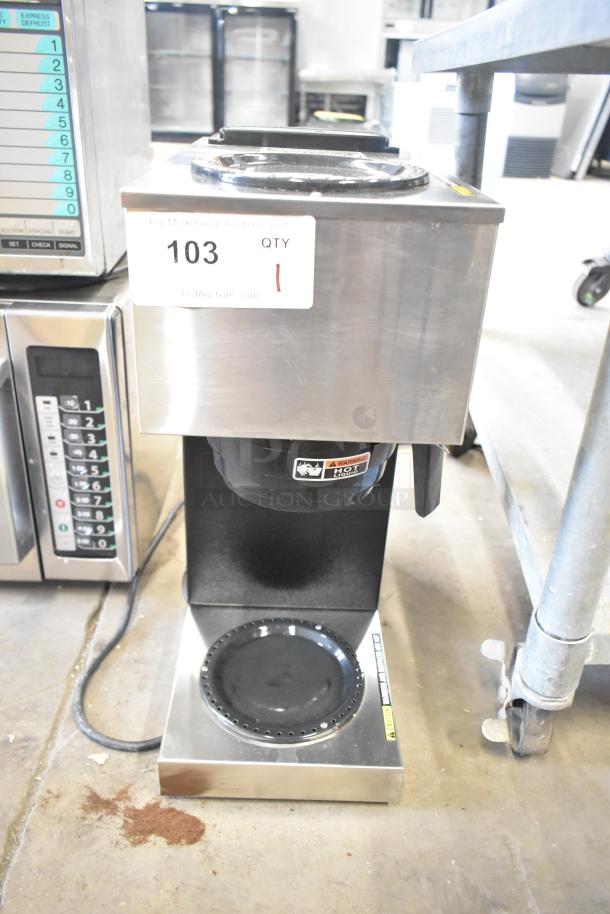 2022 Bunn VPR countertop coffee machine, 120V, 1 phase, stainless steel finish, auction tag labeled "103 QTY 1".