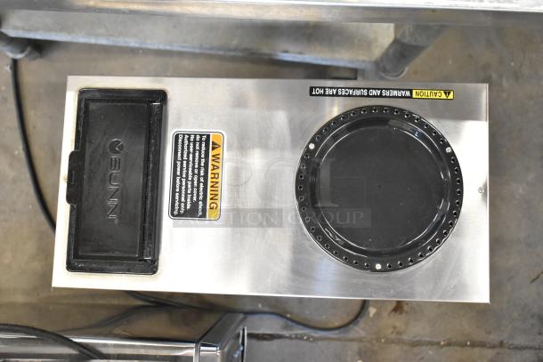 2022 Bunn VPR countertop coffee machine, stainless steel. Model VPR, 120V, 1 Phase. Features warning labels.