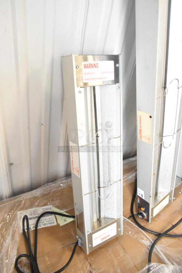 Brand new ServIt strip warmer, 120 volts, 1 phase, with safety warnings. Scratch and dent condition.