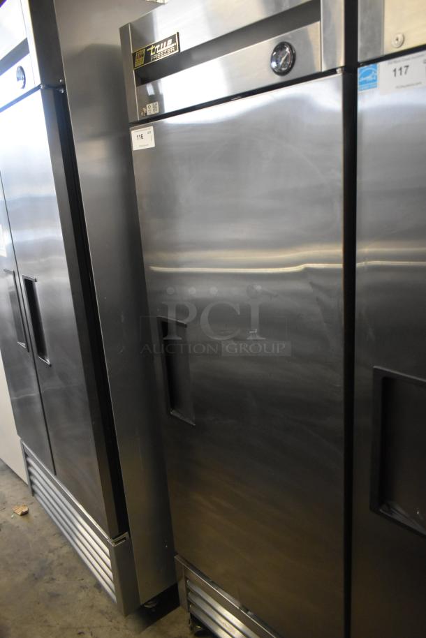2016 True T-19F commercial freezer, single door, stainless steel, on casters, 115V, 1 phase, clean condition.