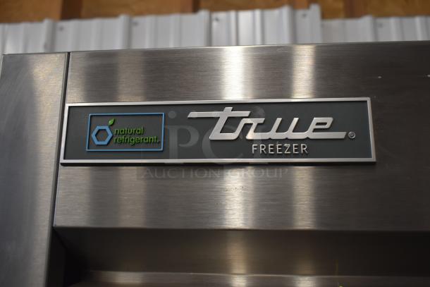 True 2025 T-19F-HC freezer, natural refrigerant, stainless steel, single door, commercial casters, 115V, 1-phase.