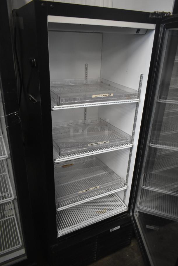 2022 Habco ESM12 commercial single door reach-in cooler, 115 volts, 1 phase, shown open with empty shelves.