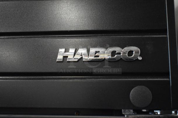 2019 Habco SE18 commercial cooler close-up; includes logo on black metal surface; 115V, single-phase power.