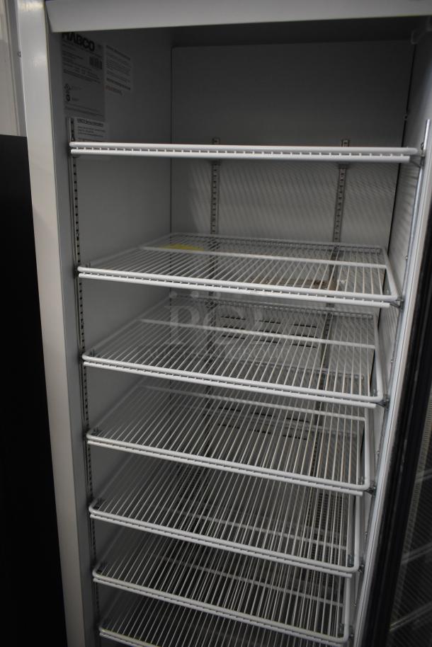 2019 Habco SE18 Single Door Cooler, spotless interior with six adjustable shelves, 115 volts, commercial use.