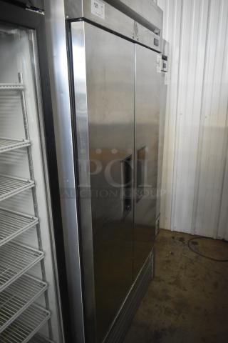 2021 True T-35-HC Commercial 2 Door Reach In Cooler, stainless steel, model T-35-HC, 115 volts, 1 phase, excellent condition.