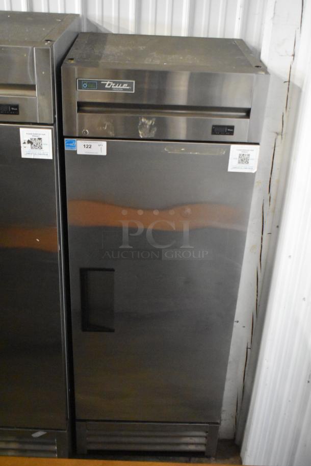 2021 True T-19F-HC commercial freezer, single door, stainless steel, 115 volts, model T-19F-HC, visible labels.