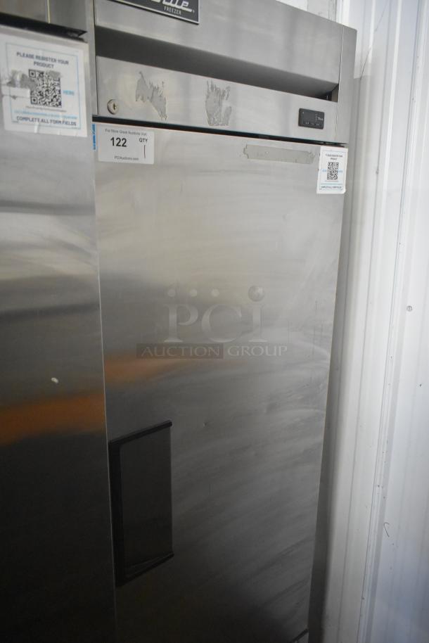 2021 True T-19F-HC commercial single door reach-in freezer, stainless steel, 115 Volts, 1 Phase, with digital controls.