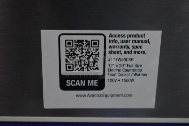BRAND NEW Avantco 177W50CKR 12"x20" full-size electric countertop food warmer, 120V, 1 phase. Scratch and dent condition.