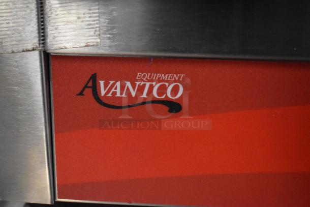 Avantco 177PG200 commercial panini grill, grooved plates, 13 3/8" x 8 3/4" surface, new condition, 120V, 1 Phase.