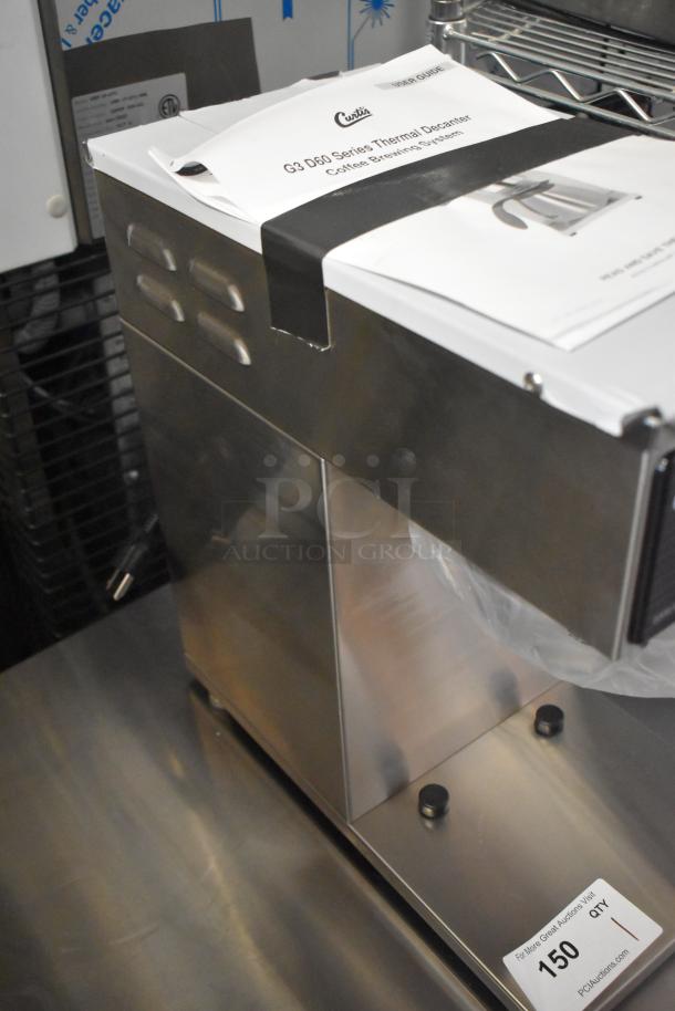 Brand new Curtis D60GT12A000 low profile thermal carafe coffee brewer, 120V, 1 phase. Scratch and dent condition.