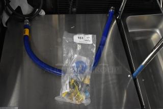 Brand new Dormont 1675KIT48 gas connector kit. Features 48" length, SnapFast quick disconnect, two elbows, restraining cable.