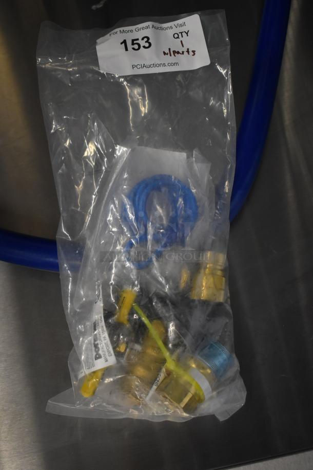 BRAND NEW SCRATCH AND DENT! Dormont 1675KIT48 Deluxe 48" gas connector kit with quick disconnect, elbows, and cable - 3/4" diameter.