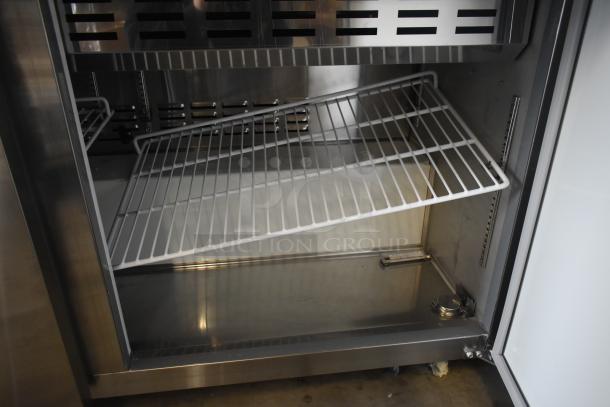 Brand new Avantco 178APT60MHC commercial prep table interior showing wire shelves. 2025 model, 115V, 1 Phase.