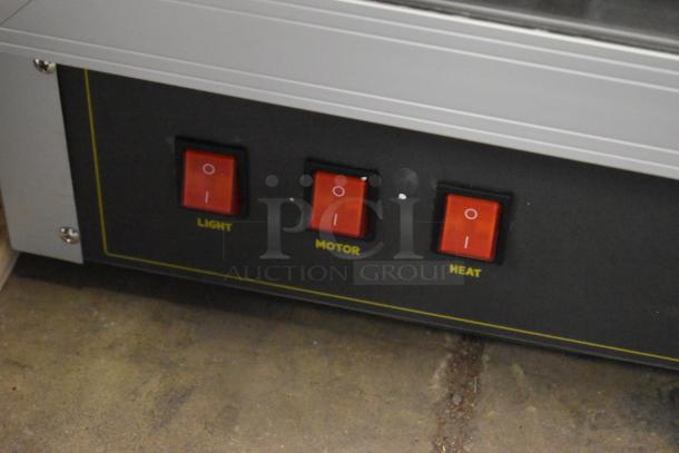 Carnival King 382HPWR18D2 18" Pizza Warmer controls with labeled light, motor, and heat switches. Brand new condition.