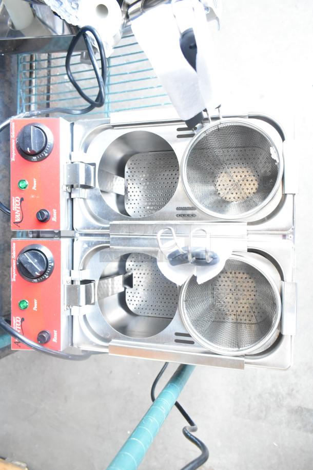 Avantco 177PC102 2-Gallon Electric Countertop Pasta Cooker, dual sections, new scratch and dent, 120V, 1 phase.