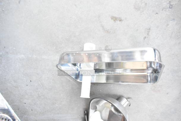 Brand new Avantco 177MG22R #22 meat grinder part, stainless steel, with visible scratch, 110V, reverse function.