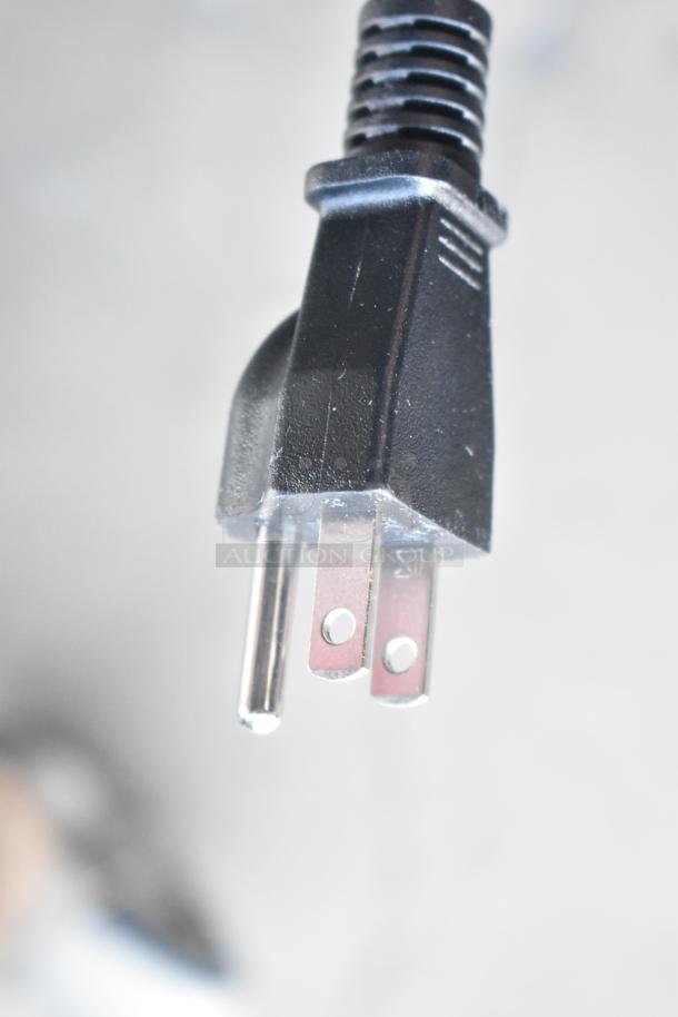 Close-up of power plug for 2024 Avantco 177MG22R #22 Meat Grinder, 110 volts, single-phase. Brand new condition.