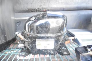 Brand new scratch and dent Cubigel NUT70NR compressor for Avantco models. Label includes model info and safety warning.