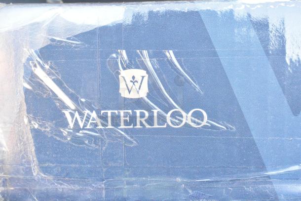 Brand new Waterloo 750FD48G deck mount faucet with 8" gooseneck spout, 4" centers. Scratch and dent condition.