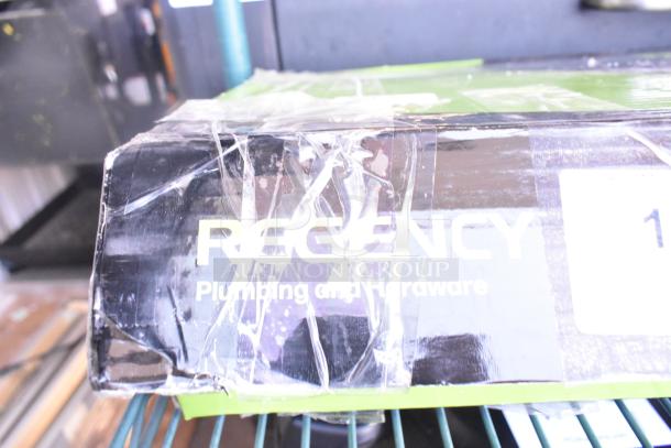Box for Regency 600PRW8X pre-rinse faucet, brand new scratch and dent, visible packaging damage, 1.15 GPM, 8" centers, 44" hose.
