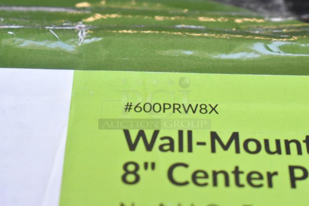 BRAND NEW Regency 600PRW8X pre-rinse faucet box, shows model #600PRW8X. Wall-mounted, 1.15 GPM, 8" centers, 44" hose.