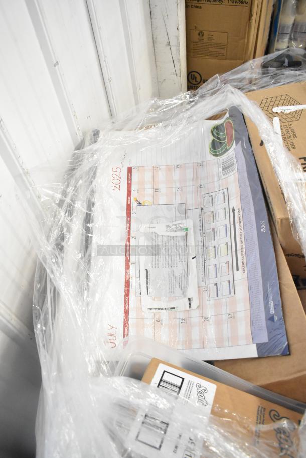 Auction lot of 45 new scratch and dent items, including GoJo Foam Handwash, Scott 91592 Dispenser, Zesta Crackers.