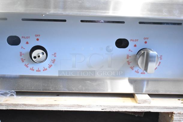 BRAND NEW Scratch and Dent Cooking Performance Group GT-CPG-48-NL 48" gas griddle, thermostatic controls, 120,000 BTU.