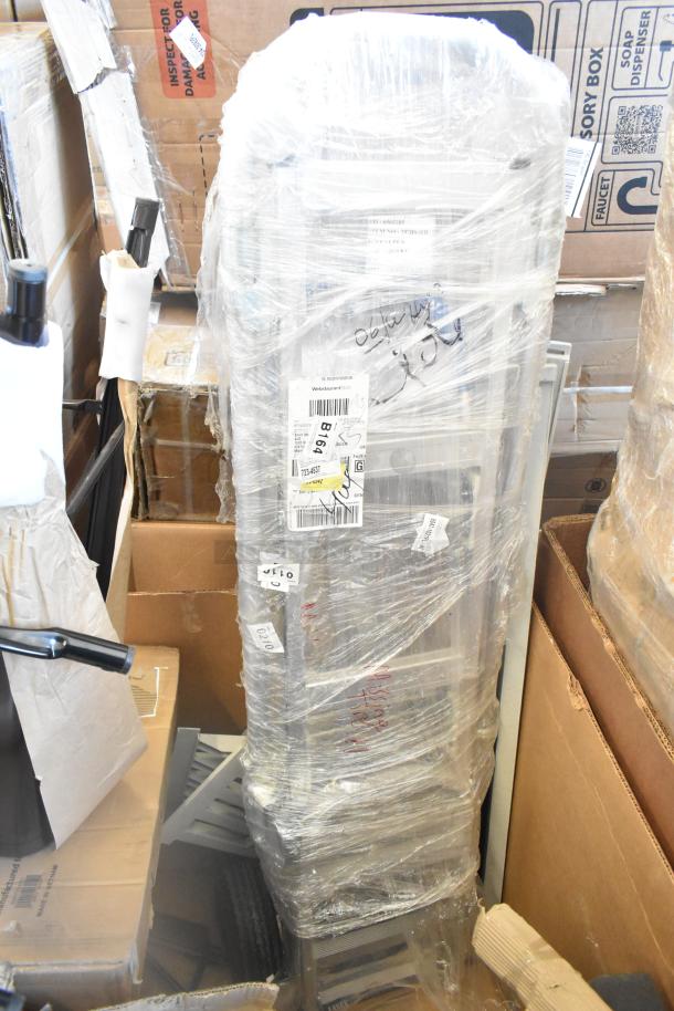 8 brand new, wrapped Cooking Performance Group items. Includes chairs, hand truck. Visible tags and markings. Model 351GTCPG48NL.