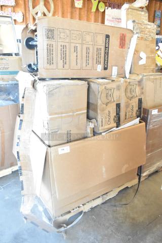 Stack of brand new boxes labeled "Chafer," visible scratches and dents, includes instructions. Sold in bulk, 10 items.