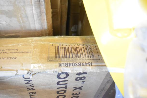Cardboard box with a barcode label, marked "16ARB30ABL" and "18x30", part of 18 scratch and dent auction items.