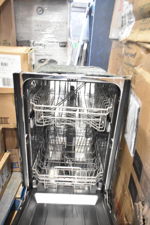 Honeywell HDS18B 18" dishwasher, open view showing interior racks, 120 Volts, 1 Phase, in good condition.